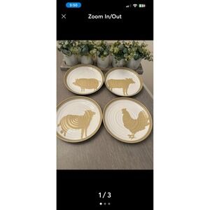 NEW‎ CRACKER BARREL STONEWARE FARMHOUSE COLLECTION COW SHEEP PIG & HEN NWT